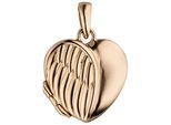 Medallionanhänger JOBO "Kleines Medaillon Herz Flügel 18 mm", rosa (roségoldfarben), Schmuckanhänger, Damen, Silber 925 (Sterlingsilber), 925 Silber vergoldet für 1 Foto