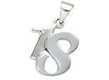 Kettenanhänger JOBO "Anhänger Zahl 18", silber 925, Schmuckanhänger, Damen, Silber 925 (Sterlingsilber), Kettenanhänger, 925 Silber rhodiniert
