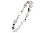 Armband JOBO "Silberarmband mit Dreiecken", silber 925, weiß, Armbänder, Damen, 19cm, Silber 925 (Sterlingsilber), Armband, 925 Silber rhodiniert mit 42 Zirkonia 19 cm