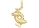 Sternzeichenanhänger JOBO "Anhänger Sternzeichen", gelbgold 333, Schmuckanhänger, Damen, Fische, Gelbgold 333, 333 Gold