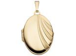 Medallionanhänger JOBO "Anhänger Medaillon oval 31 mm", gelbgold 333, Schmuckanhänger, Damen, Gelbgold 333, 333 Gold für 2 Fotos