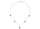 Collier JOBO "Kette mit Onyx-Tropfen", silber 925, Halsketten, Damen, Silber 925 (Sterlingsilber), L: 45, Collier, 925 Silber mit 5 Onyxen 45 cm