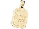 Sternzeichenanhänger JOBO "Anhänger Sternzeichen", gelbgold 333, Schmuckanhänger, Damen, Stier, Gelbgold 333, 333 Gold achteckig
