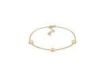 Armband ELLI "Smiling Plättchen Trend 925 Silber" Gr. 16, gold, Armbänder, Damen, 16cm, ohne Stein, Silber 925 (Sterlingsilber), Armband