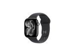 Apple Watch Series 11 GPS + Cellular 42mm Jet Black Aluminium Case with Black Sport Band - S/M