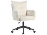 Carryhome Drehstuhl, Creme, Schwarz, Metall, Textil, Drehkreuz, 58x84.5-92x64 cm, Sitzfläche 360° drehbar, Arbeitszimmer, Bürostühle, Drehstühle