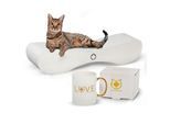 Canadian Cat Company Kratzbrett Kratzbrett Set Satellite 2.0 + Tasse weiß