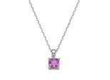 Kette mit Anhänger SMART JEWEL "mit farbigen Ziersteinen, Silber 925", pink, Halsketten, Damen, 45cm, Silber 925 (Sterlingsilber)