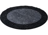 Hochflor-Teppich AYYILDIZ TEPPICHE "Life Shaggy 1503", grau (anthrazit), H:30mm Ø:200cm, Kunstfaser, Teppiche, Hochflor-Teppich, rechteckig, auch als Läufer erhältlich, Shaggy, Langflor, Wohnzimmer