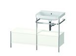 Duravit Happy D.2 Plus Möbelwaschtisch-Kombination HP4855N3636 120x49cm, mit Metallkonsole, ohne Hahnloch, weiß seidenmatt