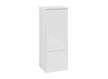 Villeroy und Boch Antao Mittelschrank L43000GF mit Beleuchtung, 1 Tür, 414 x 1039 x 356 mm, Front ohne Struktur, Glossy White Lacquer / Glossy White Lacquer