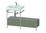 Duravit Happy D.2 Plus Möbelwaschtisch-Kombination HP4860E9292 120x49cm, mit Metallkonsole, 2 Hahnlöcher, steingrau seidenmatt