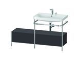 Duravit Happy D.2 Plus Möbelwaschtisch-Kombination HP4857E8080 140x49cm, mit Metallkonsole, 2 Hahnlöcher, graphit supermatt
