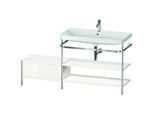 Duravit Happy D.2 Plus Möbelwaschtisch-Kombination HP4848O2222 160 x 49 cm, 1 Hahnloch, weiß hochglanz, mit Metallkonsole