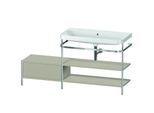 Duravit Happy D.2 Plus Möbelwaschtisch-Kombination HP4848N6060 160 x 49 cm, ohne Hahnloch, taupe seidenmatt, mit Metallkonsole