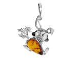 Kettenanhänger OSTSEE-SCHMUCK "Ostsee-Schmuck Anhänger Hase mit Möhre Anhänger Hase mit Möhre", weiß, Schmuckanhänger, Damen, 33x22mm, Silber 925 (Sterlingsilber), 2,3 g, Kettenanhänger