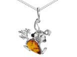 Kette mit Anhänger OSTSEE-SCHMUCK "Ostsee-Schmuck Kette mit Anhänger Hase mit Möhre" Gr. 42, silber, Halsketten, Damen, 42cm, Silber 925 (Sterlingsilber), L: 42
