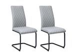 Esszimmerstuhl GOODPRODUCT "Valbourg", grau (hellgrau, schwarz), B:44cm H:99cm T:60cm, Stoff, Stühle, Esszimmerstuhl, Freischwinger, gepolsterte Rückenlehne und Sitzfläche, 2er Set