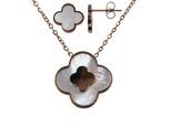 Ohrring und Ketten Set FIRETTI, roségoldfarben, perlmuttfarben, Schmuck_Sets, Damen, Edelstahl