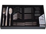 Besteck-Set PINTINOX "Luna", silber (edelstahlfarben), 24 Stk., Edelstahl 18/10, Essbesteck-Sets, Hammerschlagoptik, spülmaschinengeeignet