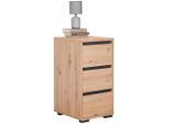 Carryhome Nachtschrank, Anthrazit, Eiche, Kunststoff, 3 Schublade(n) Schubladen, 40x79x48 cm, Schlafzimmer, Nachttische
