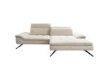 Stylife Ecksofa, Beige, Metall, 4-Sitzer, Ottomane rechts, L-Form, 179-202x288 cm, Stoffauswahl, seitenverkehrt erhältlich, Rücken echt, haustierfreundlicher Bezug, Wohnzimmer, Sofas & Couches, Wohnlandschaften, Ecksofas