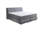 Carryhome Boxspringbett, Grau, Kunststoff, H2 + H3, 7-Zonen, Höhe ca. 19 cm, 180x200 cm, gepolstertes Kopfteil, Topper durchgehend, Wendematratze mit unterschiedlichen Härtegraden, Schlafzimmer, Betten, Doppelbetten