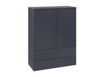 Villeroy und Boch Antao Highboard L47100HG mit Beleuchtung, 2 Türen, 814 x 1039 x 356 mm, Front mit Struktur, Midnight Blue Matt Lacquer / Midnight Blue Matt Lacquer