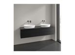 Villeroy und Boch Antao Waschtisch-Unterschrank K28150PD 160x36x50cm, Hahnloch, Waschbeckenplattenfarbe Lack, black matt lacquer