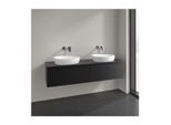 Villeroy und Boch Antao Waschtisch-Unterschrank L39150PD mit Beleuchtung, 2 Auszüge, 1600 x 360 x 500 mm, Front mit Struktur, Black Matt Lacquer / Black Matt Lacquer