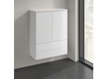 Villeroy und Boch Antao Highboard K47100GF 2 Türen, 814 x 1039 x 356 mm, Front mit Struktur, Glossy White Lacquer / Glossy White Lacquer