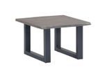 vidaXL Couchtisch mit Naturkanten Grau 60x60x40 cm Massivholz Akazie