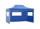 vidaXL Faltzelt mit 3 Seitenteilen 3x4,5 m Blau