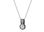 Kette mit Anhänger CELESTA, weiß, Halsketten, Damen, 45cm, Silber 925 (Sterlingsilber), L: 42 B: 10mm, glänzend, B:10mm