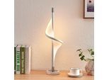 Lucande LED-Tischlampe Edano, 60 cm, weiß, Textil, dimmbar