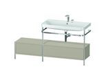 Duravit Happy D.2 Plus Möbelwaschtisch-Kombination HP4858E6060 160x49cm, mit Metallkonsole, 2 Hahnlöcher, taupe seidenmatt