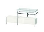 Duravit Happy D.2 Plus Möbelwaschtisch-Kombination HP4858N2222 160x49cm, mit Metallkonsole, ohne Hahnloch, weiß hochglanz