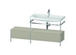 Duravit Happy D.2 Plus Möbelwaschtisch-Kombination HP4858O6060 160x49cm, mit Metallkonsole, 1 Hahnloch, taupe seidenmatt