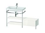 Duravit Happy D.2 Plus Möbelwaschtisch-Kombination HP4852O2222 140 x 49 cm, 1 Hahnloch, weiß hochglanz, mit Metallkonsole