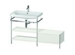Duravit Happy D.2 Plus Möbelwaschtisch-Kombination HP4852O3939 140 x 49 cm, 1 Hahnloch, nordic weiß seidenmatt, mit Metallkonsole