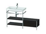 Duravit Happy D.2 Plus Möbelwaschtisch-Kombination HP4852O6969 140 x 49 cm, 1 Hahnloch, nussbaum gebürstet, mit Metallkonsole