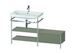 Duravit Happy D.2 Plus Möbelwaschtisch-Kombination HP4852O9292 140 x 49 cm, 1 Hahnloch, steingrau seidenmatt, mit Metallkonsole