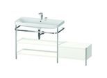 Duravit Happy D.2 Plus Möbelwaschtisch-Kombination HP4853E3636 160 x 49 cm, 2 Hahnlöcher, weiß seidenmatt, mit Metallkonsole