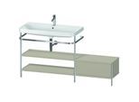 Duravit Happy D.2 Plus Möbelwaschtisch-Kombination HP4853O6060 160 x 49 cm, 1 Hahnloch, taupe seidenmatt, mit Metallkonsole