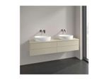 Villeroy und Boch Antao Waschtisch-Unterschrank L28150HJ mit Beleuchtung, 4 Auszüge, 1600 x 360 x 500 mm, Front ohne Struktur, Silk Grey Matt Lacquer / Silk Grey Matt Lacquer