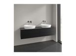 Villeroy und Boch Antao Waschtisch-Unterschrank L28050PD mit Beleuchtung, 4 Auszüge, 1600 x 360 x 500 mm, Front ohne Struktur, Black Matt Lacquer / Black Matt Lacquer