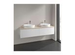 Villeroy und Boch Antao Waschtisch-Unterschrank L39053MT mit Beleuchtung, 2 Auszüge, 1600 x 360 x 500 mm, Front ohne Struktur, White Matt Lacquer / Botticino