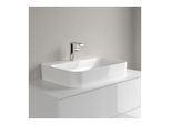 Villeroy und Boch Finion Aufsatz-Waschtisch 414264RW 60x44,5cm, stone white C+, mittleres Hahnloch durchstochen, verdeckter Überlauf