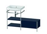 Duravit Happy D.2 Plus Möbelwaschtisch-Kombination HP4850N9898 120 x 49 cm, ohne Hahnloch, nachtblau seidenmatt, mit Metallkonsole