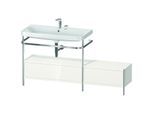 Duravit Happy D.2 Plus Möbelwaschtisch-Kombination HP4863E2222 160x49cm, mit Metallkonsole, 2 Hahnlöcher, weiß hochglanz